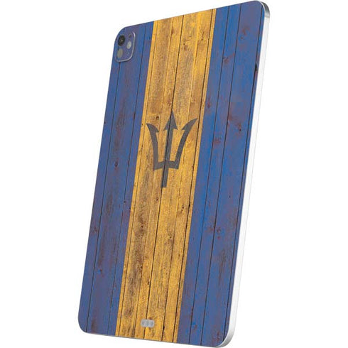 Barbados Flag Dark Wood iPad Pro 13in M4 (2024) Skin